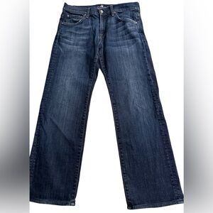 7 For All Mankind Men's Dark Blue Bootcut Jeans